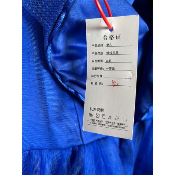 Tulle Blue Dress Lace Bodice and Hem Balletcore Fairycore Off Shoulder NWT - Picture 3 of 3